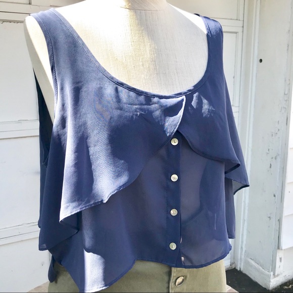 BCBGeneration Ruffled Crop Top - Picture 2 of 5